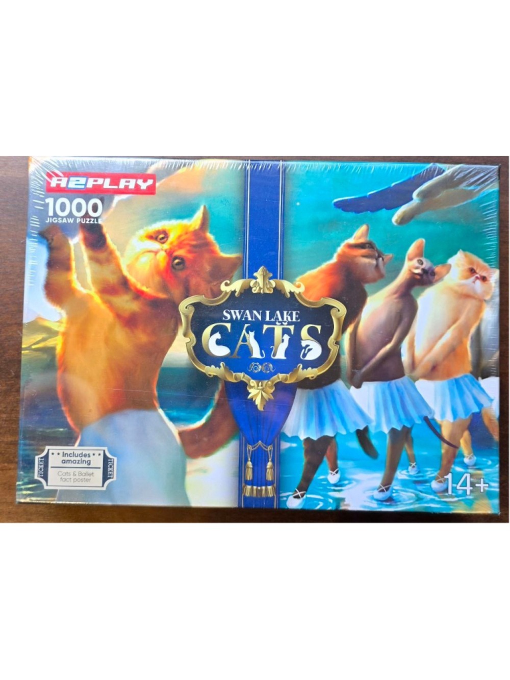 Swan Lake Cats 1000 Piece Jigsaw Puzzle Blue Orange A2PLAY NIB Sealed